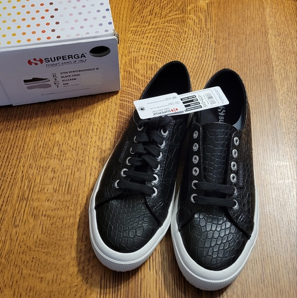 Superga 2750 Embossed faux Crocodile sneakers - black - Picture 7 of 14